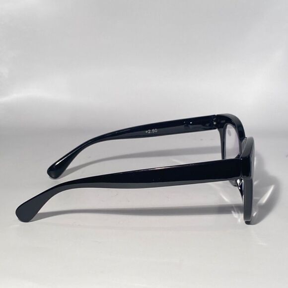 1142 Mona Reading Glasses 2.50 Sq Eyeglasses Black Frames Readers NWT - Picture 6 of 9